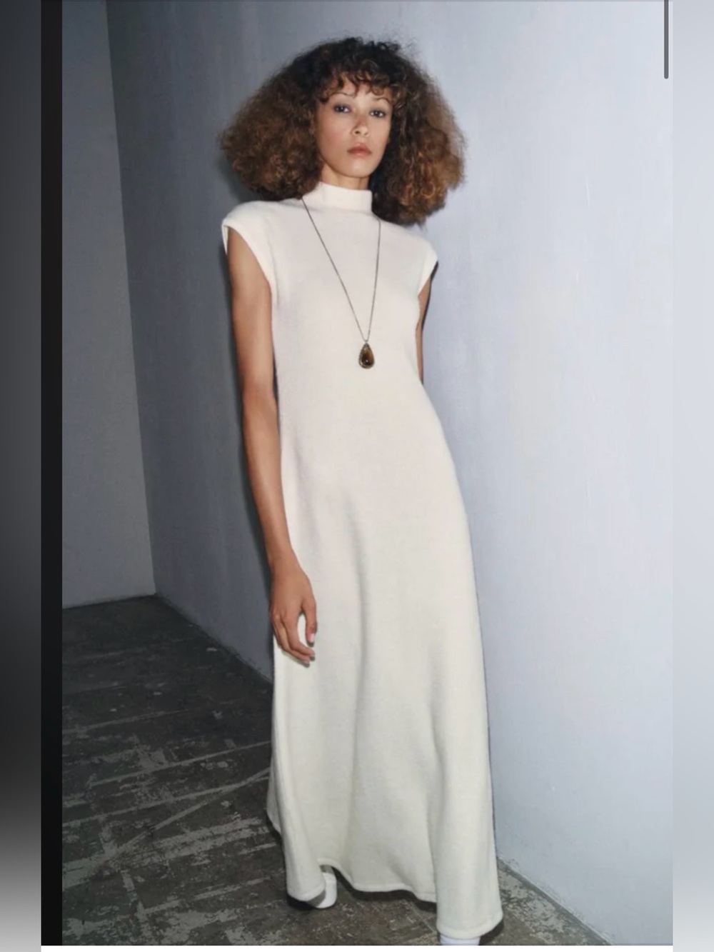 Zara Cream Sleeveless Button-Front Midi Dress with Decorative Belt